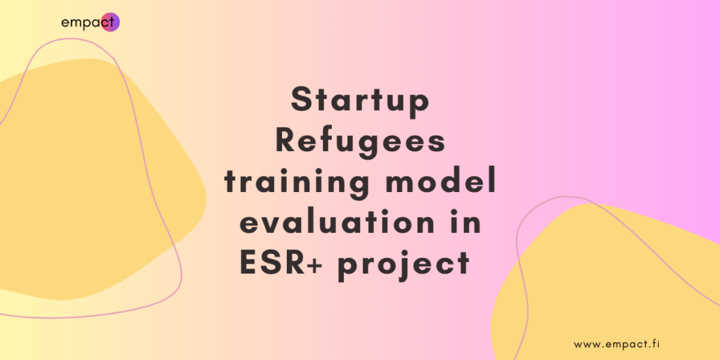 Startup Refugees training model evaluation in ESR+ project